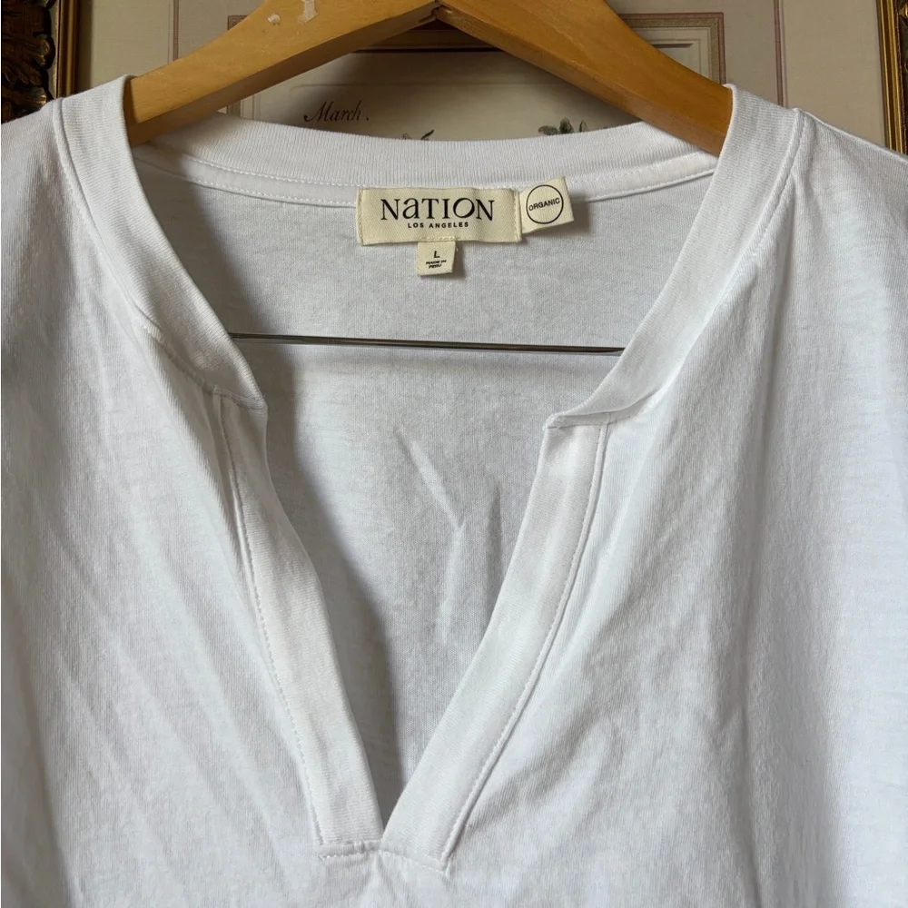 Nation LTD Flora Peasant Tee White Large 100% cotton - Picture 9 of 9